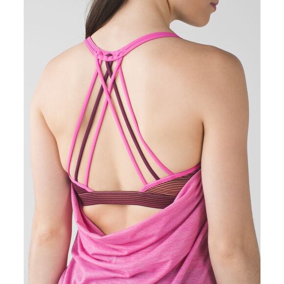 Lululemon Women's Size 10 Lighten Up Tank Pink Purple Built in Bra - Picture 2 of 11